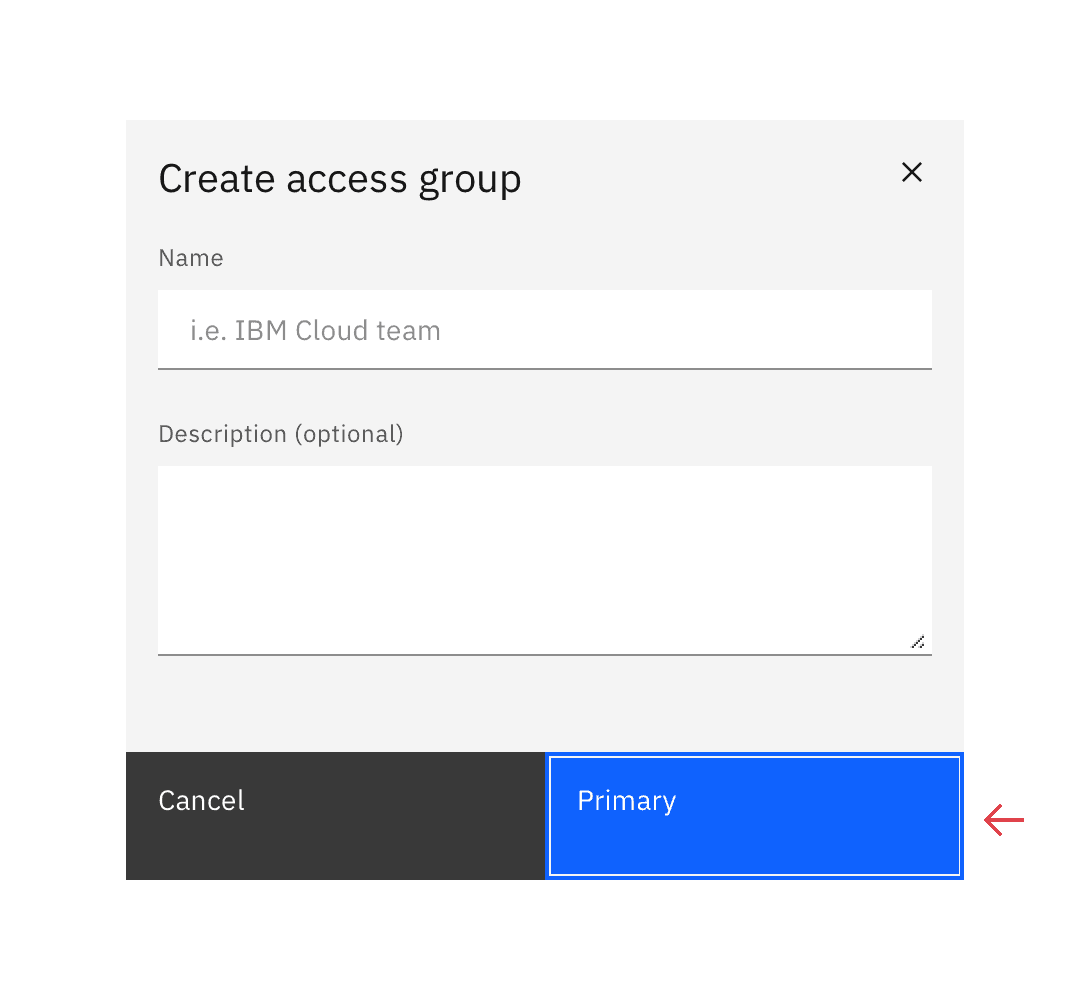 Don’t set the first focus on the dialog button if there are inputs or selection to be made in the dialog. Don’t set the first focus on the dialog button if there are inputs or selection to be made in the dialog.